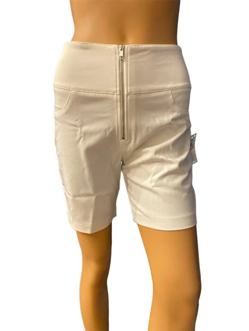 Danielle Bernstein Bike Shorts Cloud Exposed Zipper Stretch